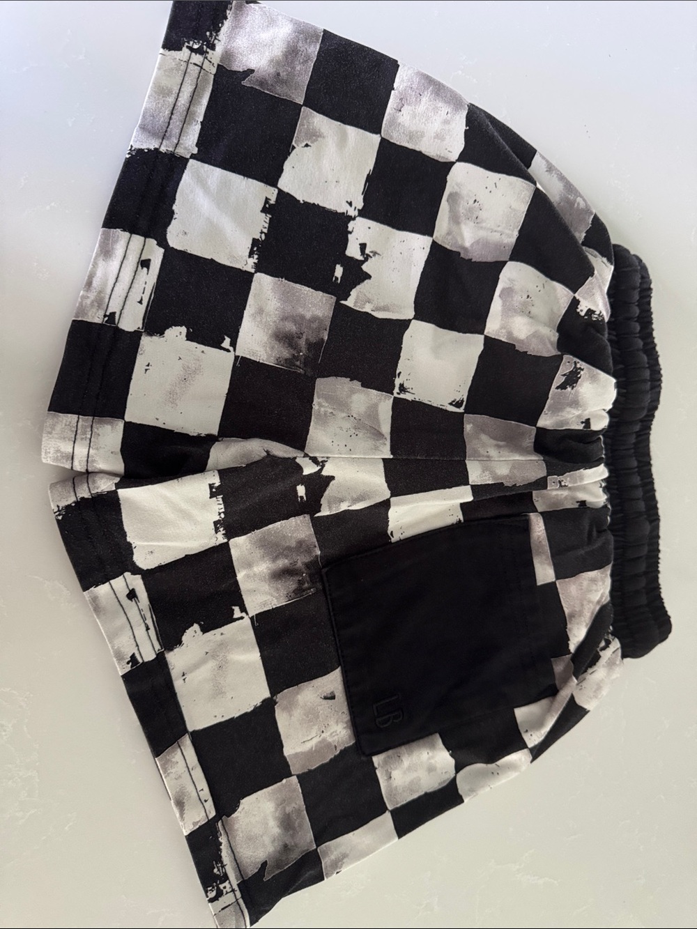 Little Bipsy Black and White Checkered Kids Shorts - Picture 3 of 3